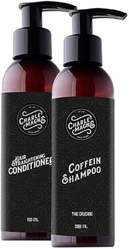 Charlemagne Haarpflege Bundle - Bestehend aus Koffein Shampoo und Hair Straightening Conditioner - Haarpflege Männer Geschenkset Pflegeset Männer Haarpflege - Geschenk Mann - Geschenke für Männer von Charlemagne