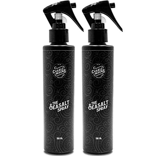 Charlemagne Sea Salt Spray Hair Meersalzspray 2er Set - Salzspray für Haare (2 x 200ml) - Salzwasserspray Haare - Meersalzspray Matt Haarspray Männer - Volumenspray Texture Spray Haare von Charlemagne