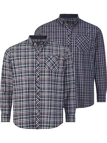 Charles Colby Herren Doppelpack Hemd Duke Kipple dunkelblau, 2XL (XXL) - 45/46 von Charles Colby