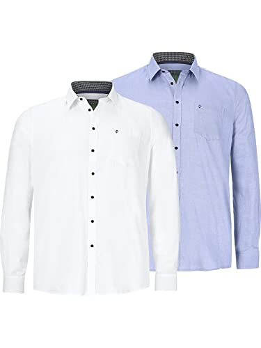 Charles Colby Herren Doppelpack Hemd Duke Lester weiß L - 41/42 von Charles Colby