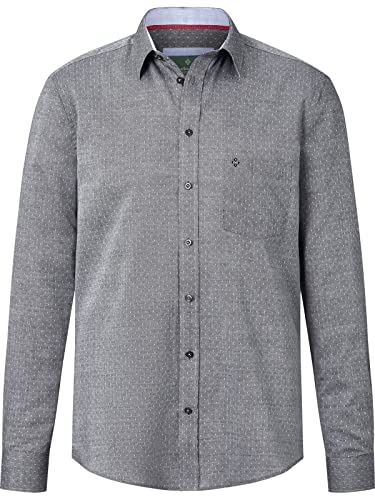 Charles Colby Herren Jacquardhemd Earl George dunkelgrau, L - 41/42 von Charles Colby