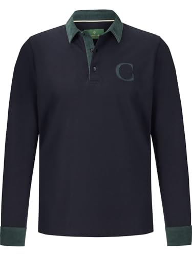 Charles Colby Herren Langarm-Poloshirt Duke Blake dunkelblau, 4XL (XXXXL) - 68/70 von Charles Colby