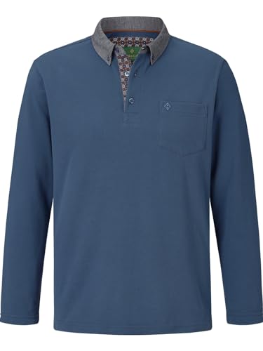 Charles Colby Herren Langarm-Poloshirt Duke Brennan blau 4XL (XXXXL) - 68/70 von Charles Colby