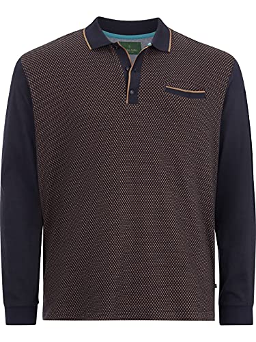 Charles Colby Herren Langarm-Poloshirt Earl Bedwyr blau 5XL (XXXXXL) - 72/74 von Charles Colby