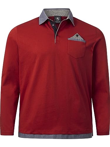 Charles Colby Herren Langarm-Poloshirt Earl Sweeney rot 4XL (XXXXL) - 68/70 von Charles Colby