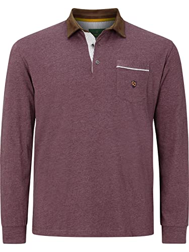 Charles Colby Herren Langarm-Poloshirt Earl Terry dunkelrot 2XL (XXL) - 60/62 von Charles Colby