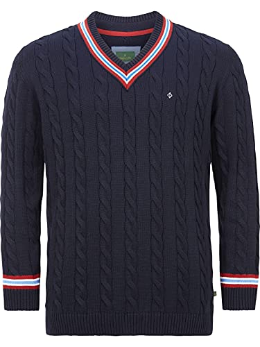Charles Colby Herren Pullover Duke Ronald Gestricktes Casual Oberteil dunkelblau, 4XL (XXXXL) - 68/70 von Charles Colby