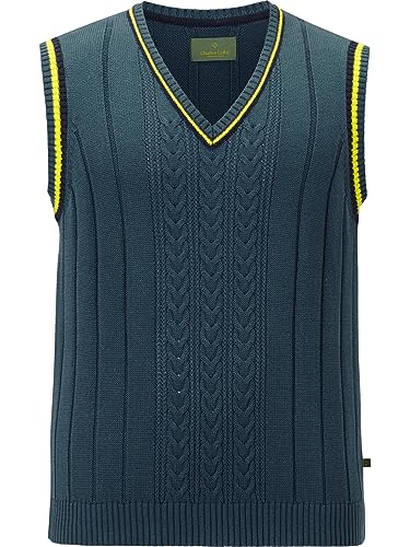 Charles Colby Herren Pullunder Earl Charles Gestricktes Casual Oberteil Petrol, 4XL (XXXXL) - 68/70 von Charles Colby