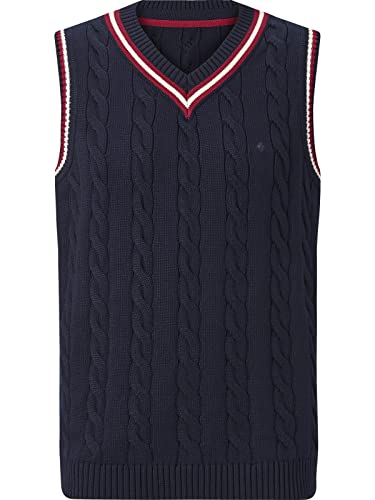 Charles Colby Herren Pullunder Earl Constantine Gestricktes Casual Oberteil dunkelblau, 4XL (XXXXL) - 68/70 von Charles Colby