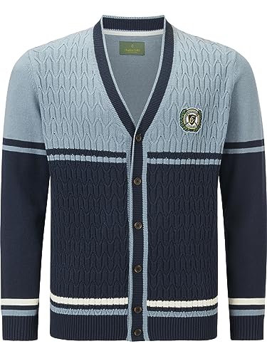 Charles Colby Herren Strickjacke Duke Braymen blau 3XL (XXXL) - 64/66 von Charles Colby