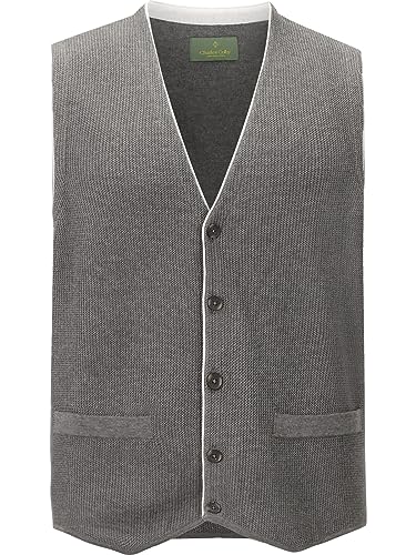Charles Colby Herren Strickweste Kevan dunkelgrau, 4XL (XXXXL) - 68/70 von Charles Colby