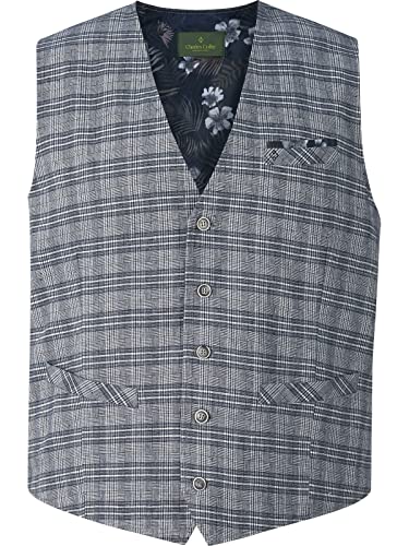 Charles Colby Herren Weste Duke Niven blau, 4XL (XXXXL) - 70 von Charles Colby