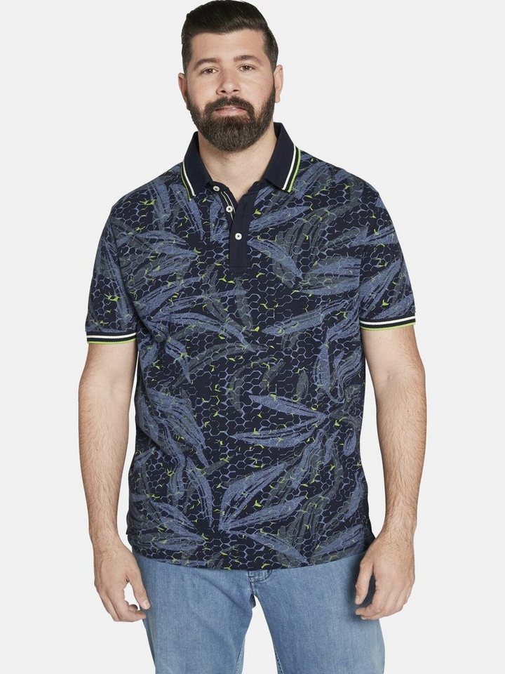 Charles Colby Poloshirt EARL BEAGAN mit Allover-Print von Charles Colby