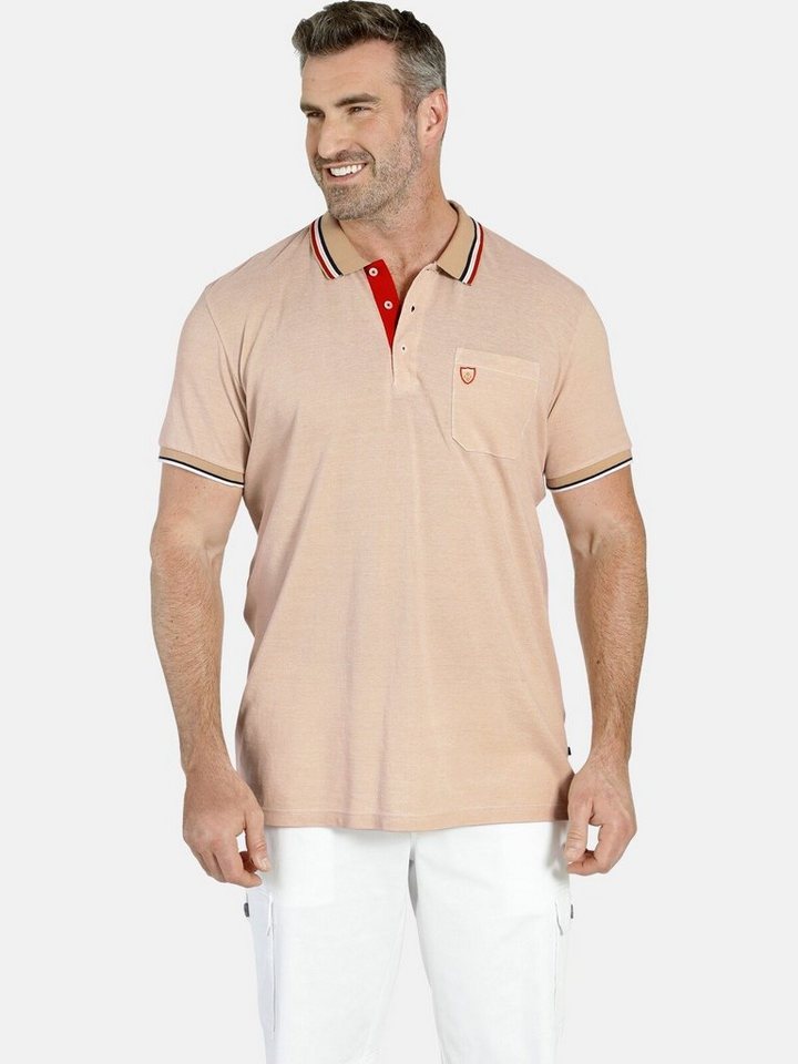 Charles Colby Poloshirt EARL IVOR zweifarbiges Pikee-Poloshirt von Charles Colby