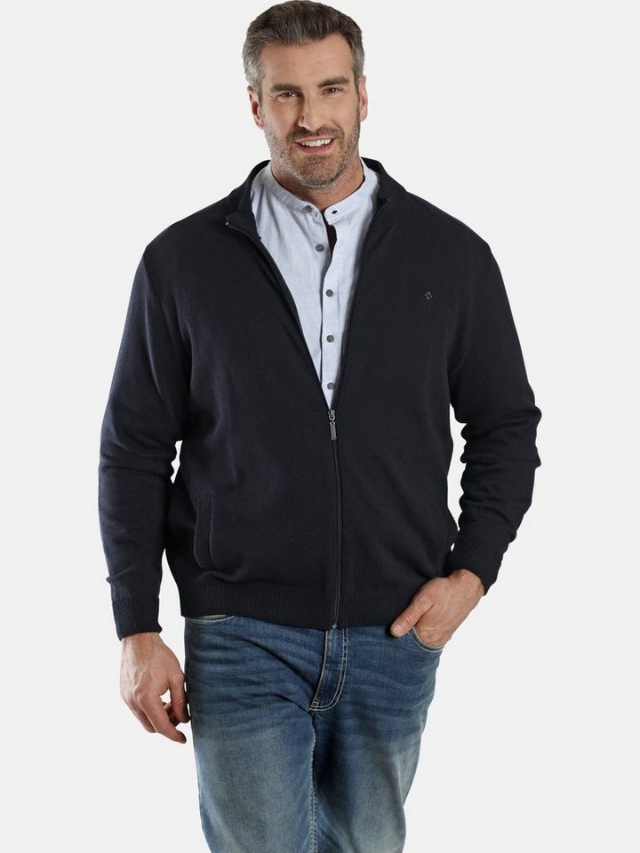 Charles Colby Strickjacke EARL THOMAS mit Details in Strukturstrick von Charles Colby