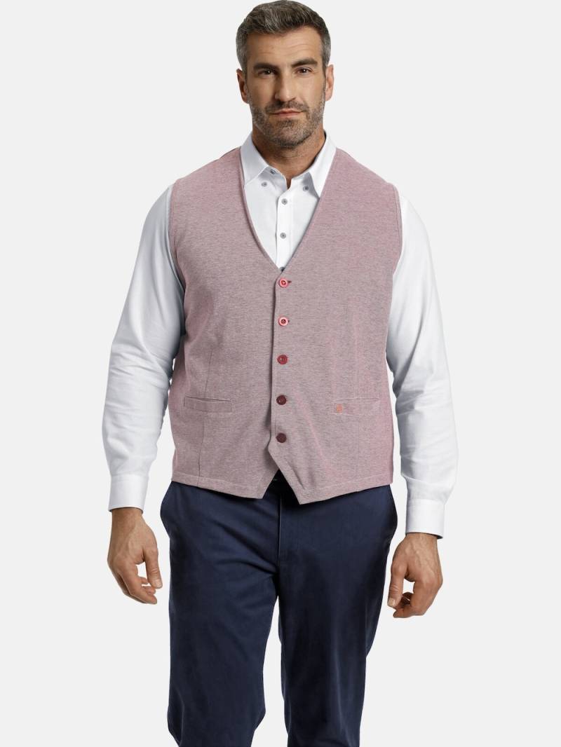 Große Größen Charles Colby Sweatweste DUKE DAVYN, Herren, rot, Größe: 4XL, Baumwolle/Polyester, Happy Size Men von Charles Colby