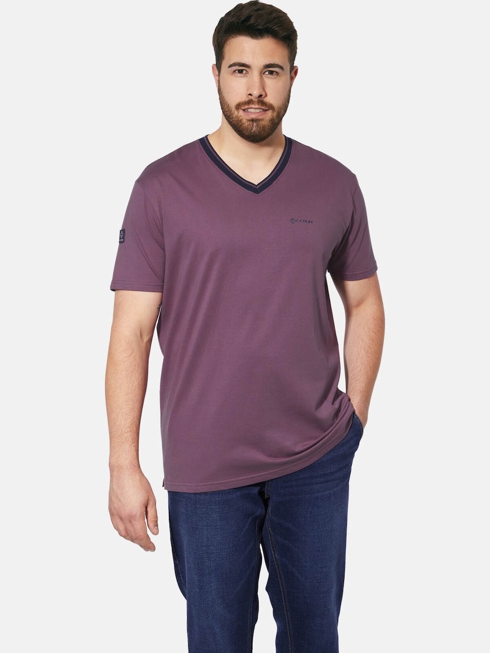 Große Größen Doppelpack T-Shirt EARL EDELEY, Herren, lila, Größe: 3XL, Baumwolle, Happy Size DE Men von Charles Colby