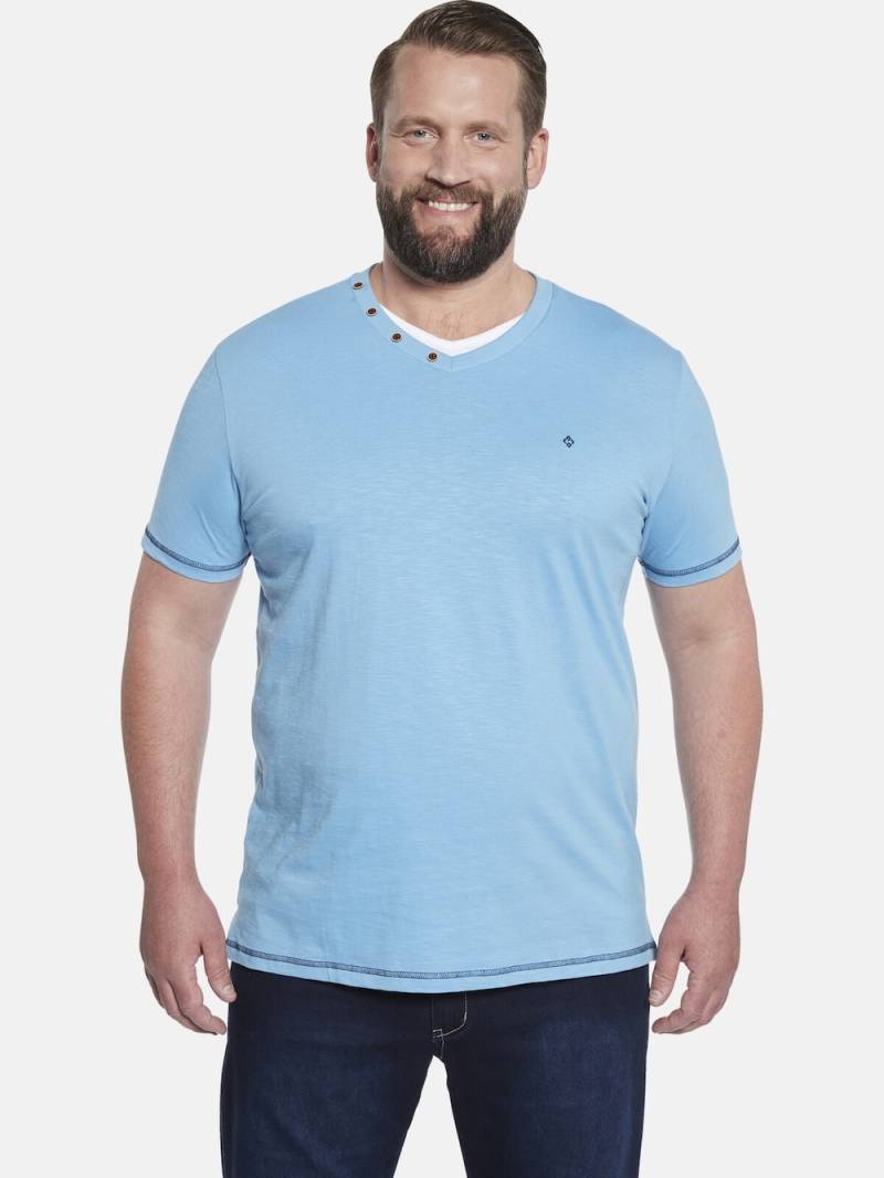 Große Größen T-Shirt EARL KENDRAYK, Herren, blau, Größe: 4XL, Baumwolle, Happy Size DE Men von Charles Colby