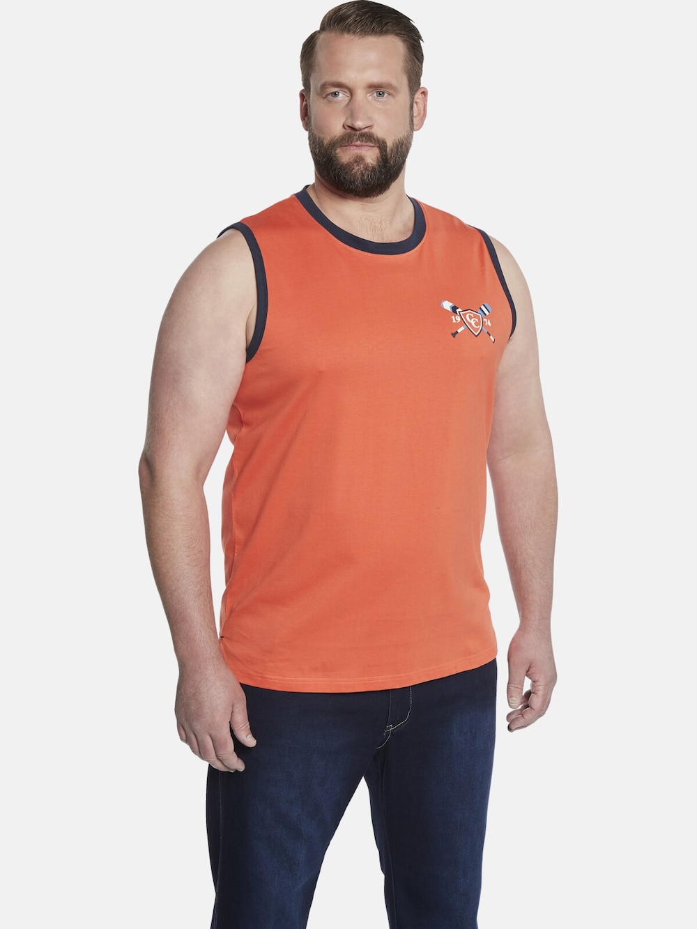 Große Größen Tanktop EARL SHAYN, Herren, orange, Größe: 4XL, Baumwolle, Happy Size DE Men von Charles Colby