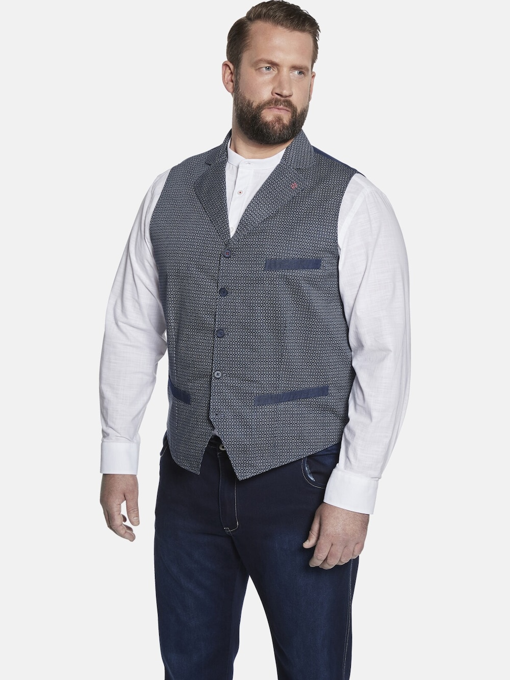 Große Größen Weste DUKE ANDREW, Herren, grau, Größe: 72, Baumwolle, Happy Size DE Men von Charles Colby