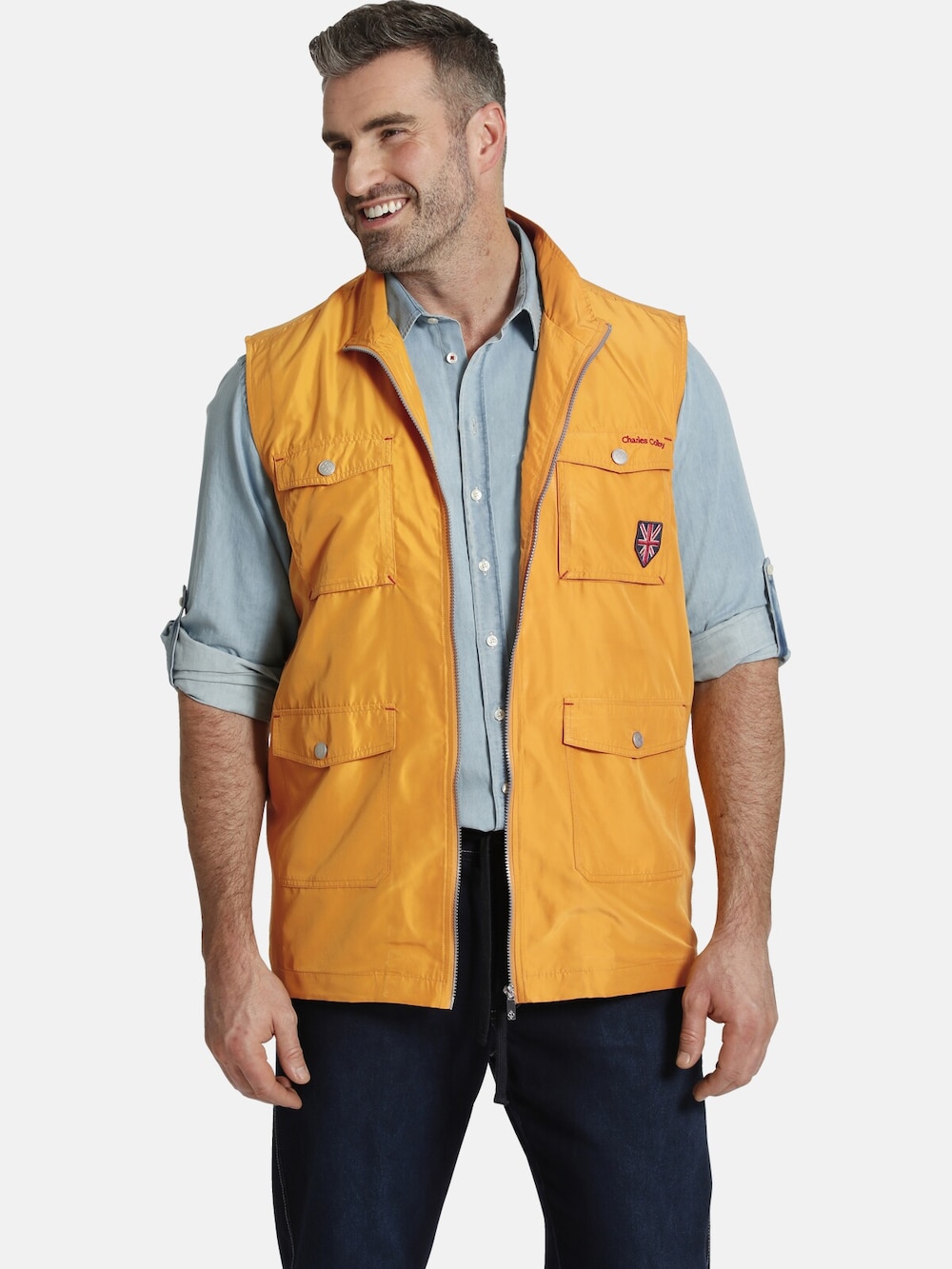 Große Größen Weste SIR BAYAN, Herren, gelb, Größe: 68, Polyester, Happy Size DE Men von Charles Colby