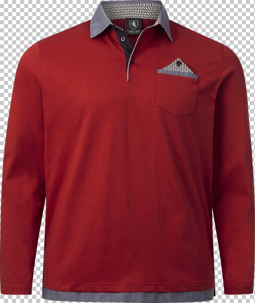 Langarm-Poloshirt EARL SWEENEY rot von Charles Colby