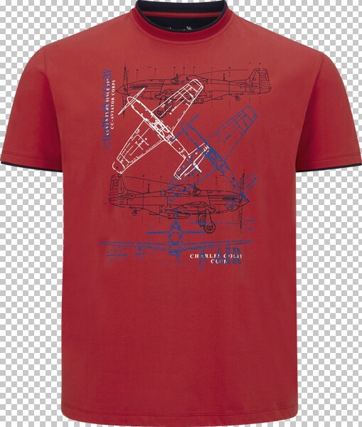 T-Shirt EARL DILLONS rot von Charles Colby