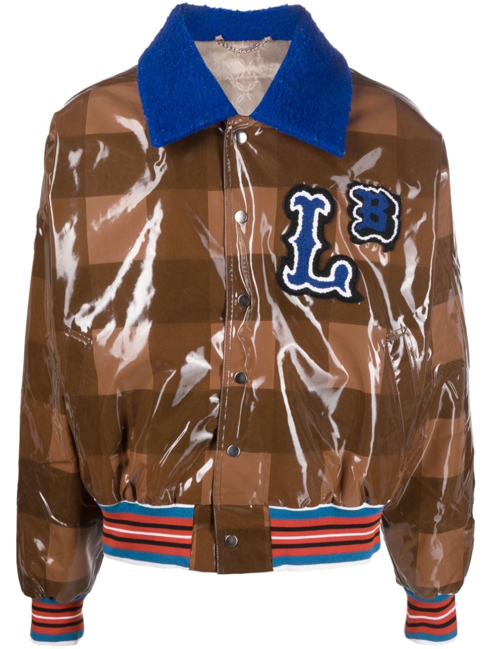 Charles Jeffrey Loverboy Karierte Bomberjacke im College-Look - Braun von Charles Jeffrey Loverboy