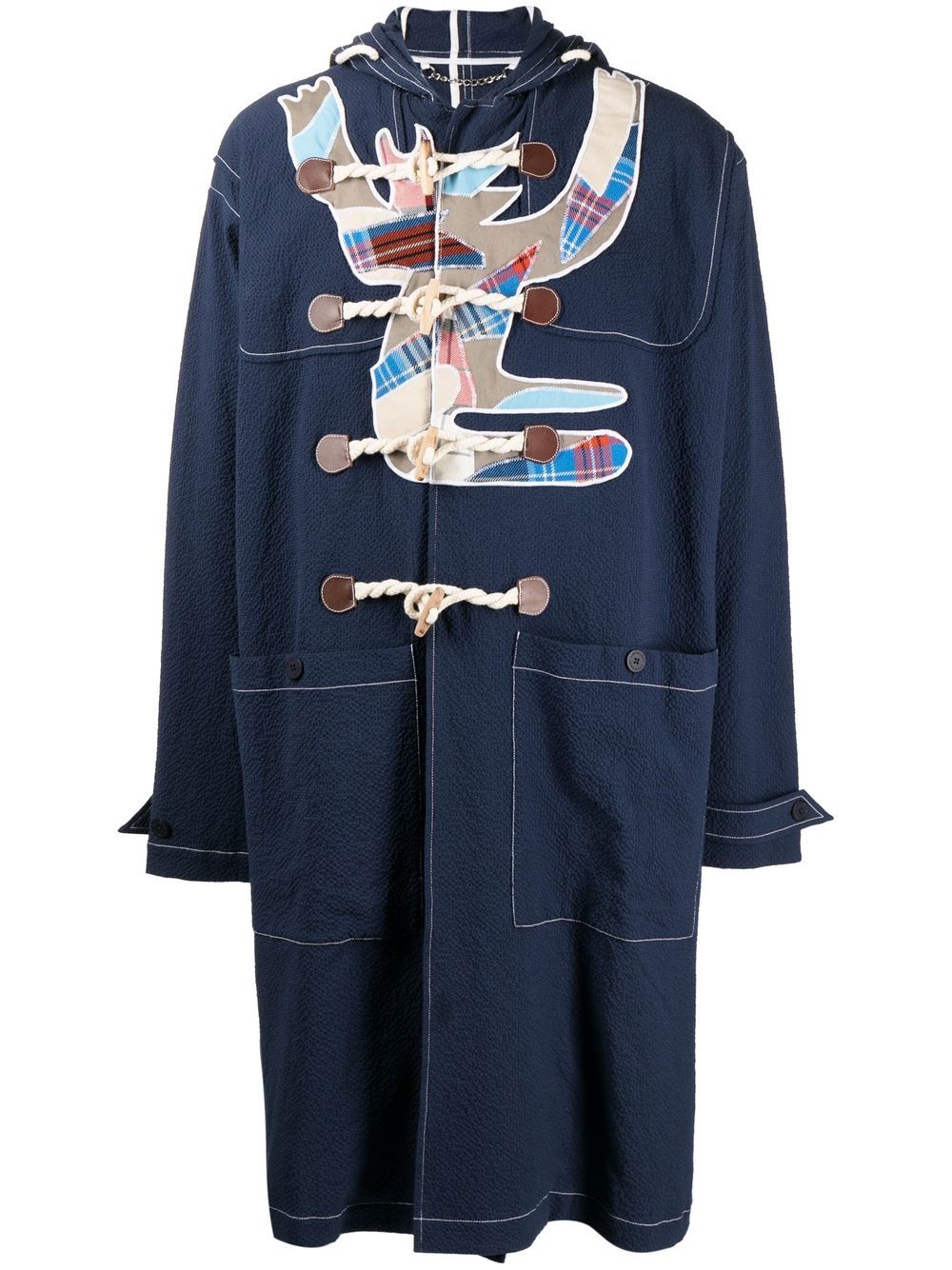 Charles Jeffrey Loverboy Dufflecoat mit Patch-Detail - Blau von Charles Jeffrey Loverboy