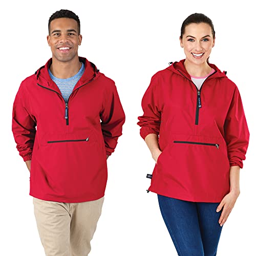 Charles River Apparel Damen Pack-n-go Pullover Windbreaker Jacke, Rot/Ausflug, einfarbig (Getaway Solids), Groß von Charles River Apparel