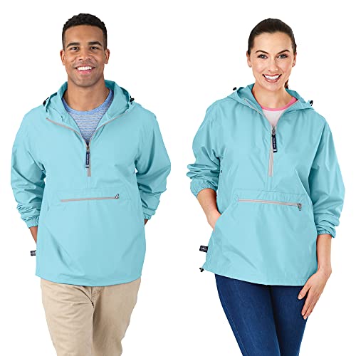 Charles River Apparel Damen Pack-n-go Wind-und wasserabweisender Pullover (Reg/EXT-Größen) Windbreaker Jacke, Aqua, Large von Charles River Apparel