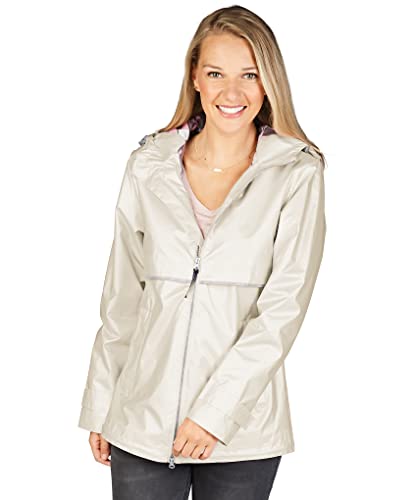 Charles River Apparel Damen New Englander Wind-und wasserdichte Regenjacke Regenmäntel, Pearl Ivory, XL von Charles River Apparel