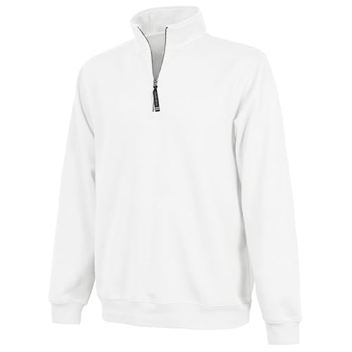 Charles River Apparel Herren Crosswind Viertelreißverschluss Sweatshirt, Weiss/opulenter Garten, Medium von Charles River Apparel