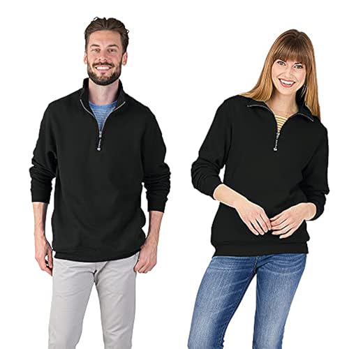 Charles River Apparel Herren Crosswind Viertelreißverschluss Sweatshirt, Schwarz, X-Large von Charles River Apparel