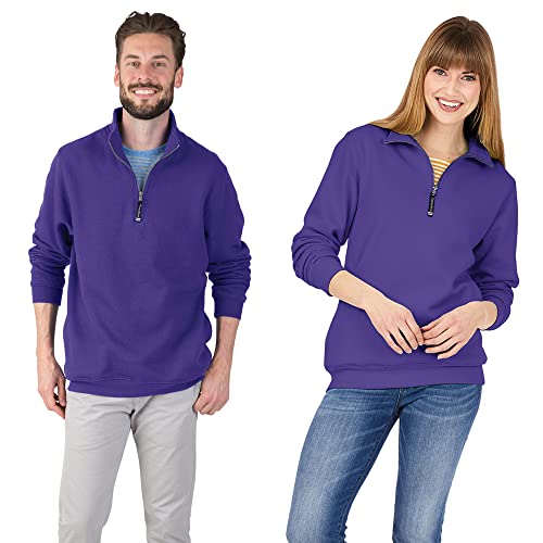 Charles River Apparel Herren Crosswind Viertelreißverschluss (Normale Größen) Sweatshirt, Violett, X-Large von Charles River Apparel