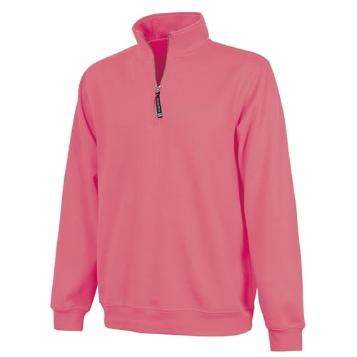Charles River Apparel Unisex-Erwachsene Crosswind Viertelreißverschluss Sweatshirt, Pink, Medium von Charles River Apparel