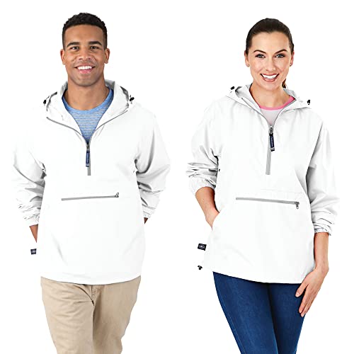 Charles River Apparel Unisex-Erwachsene Pack-N-Go Wind & Water-Resistant Pullover (Reg/EXT Sizes) Regenjacke, weiß, X-Klein von Charles River Apparel