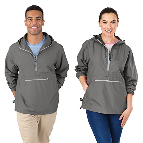Charles River Apparel Unisex Pack-n-go Pullover Kapuzenjacke Windbreaker Jacke, grau, XXL von Charles River Apparel