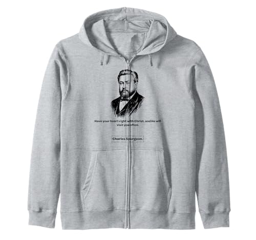 Charles Spurgeon Heart Right with Christ Männer Frauen Kinder Geschenk Kapuzenjacke von Charles Spurgeon Baptist Quotes