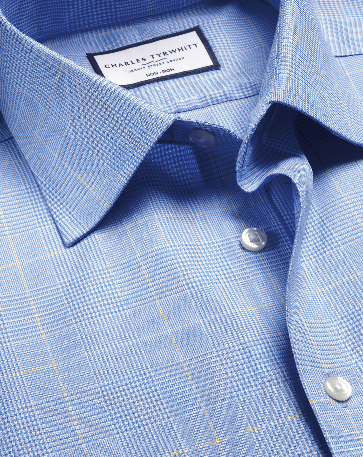 Charles Tyrwhitt Bügelfreies Hemd mit Prince-of-Wales-Karos - Ozeanblau Umschlagmanschette Charles Tyrwhitt Bügelfreies Hemd mit Prince-of-Wales-Karos - Ozeanblau Umschlagmanschette von Charles Tyrwhitt