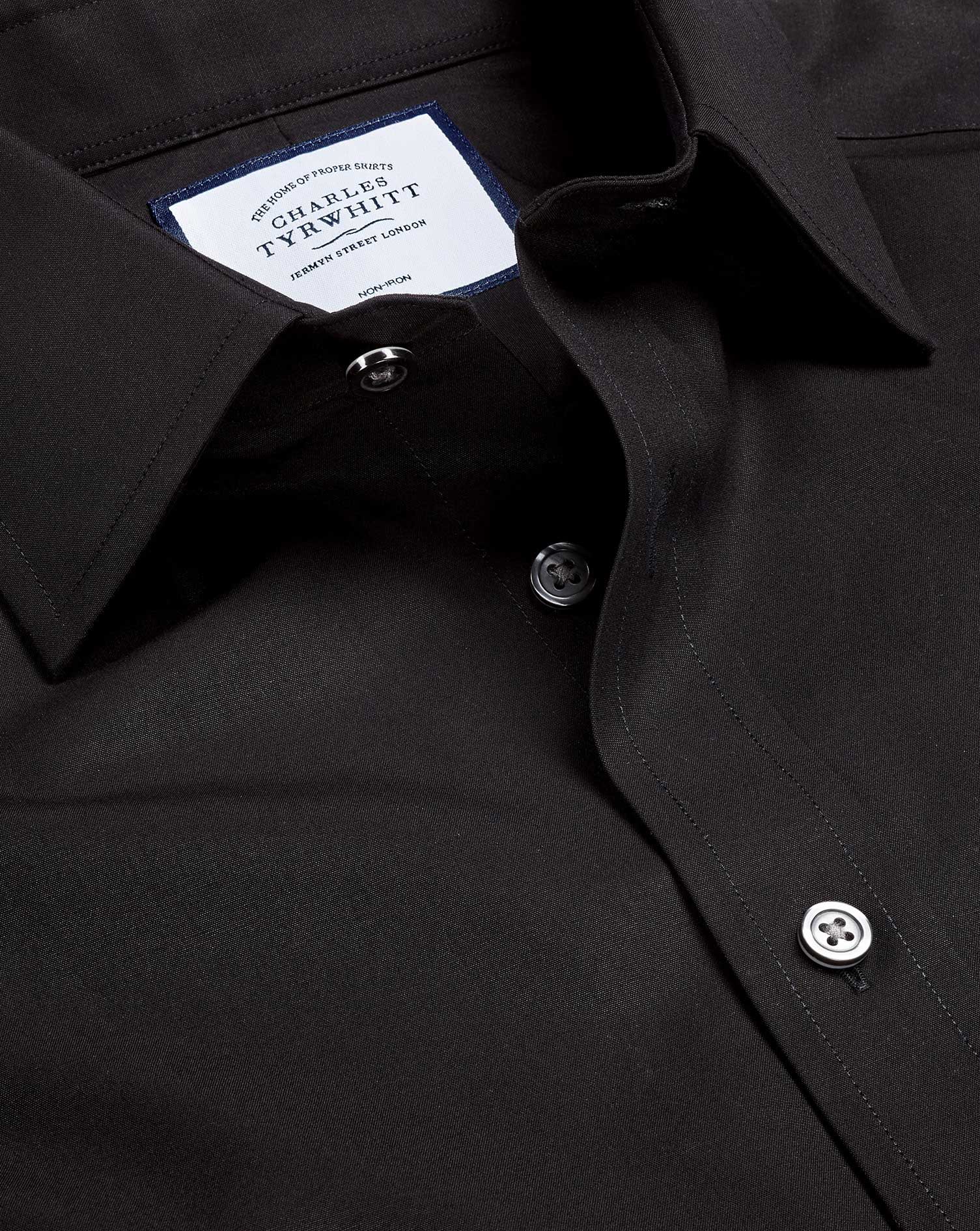 Charles Tyrwhitt Bügelfreies Popeline-Hemd - Schwarz Umschlagmanschette Charles Tyrwhitt Bügelfreies Popeline-Hemd - Schwarz Umschlagmanschette von Charles Tyrwhitt