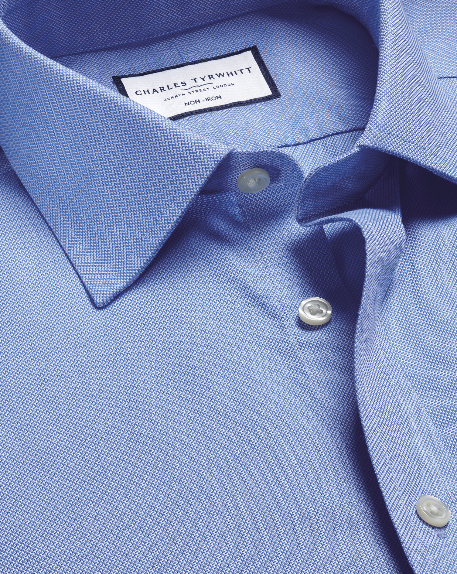 Charles Tyrwhitt Bügelfreies Royal-Oxfordhemd - Ozeanblau Knopfmanschette von Charles Tyrwhitt