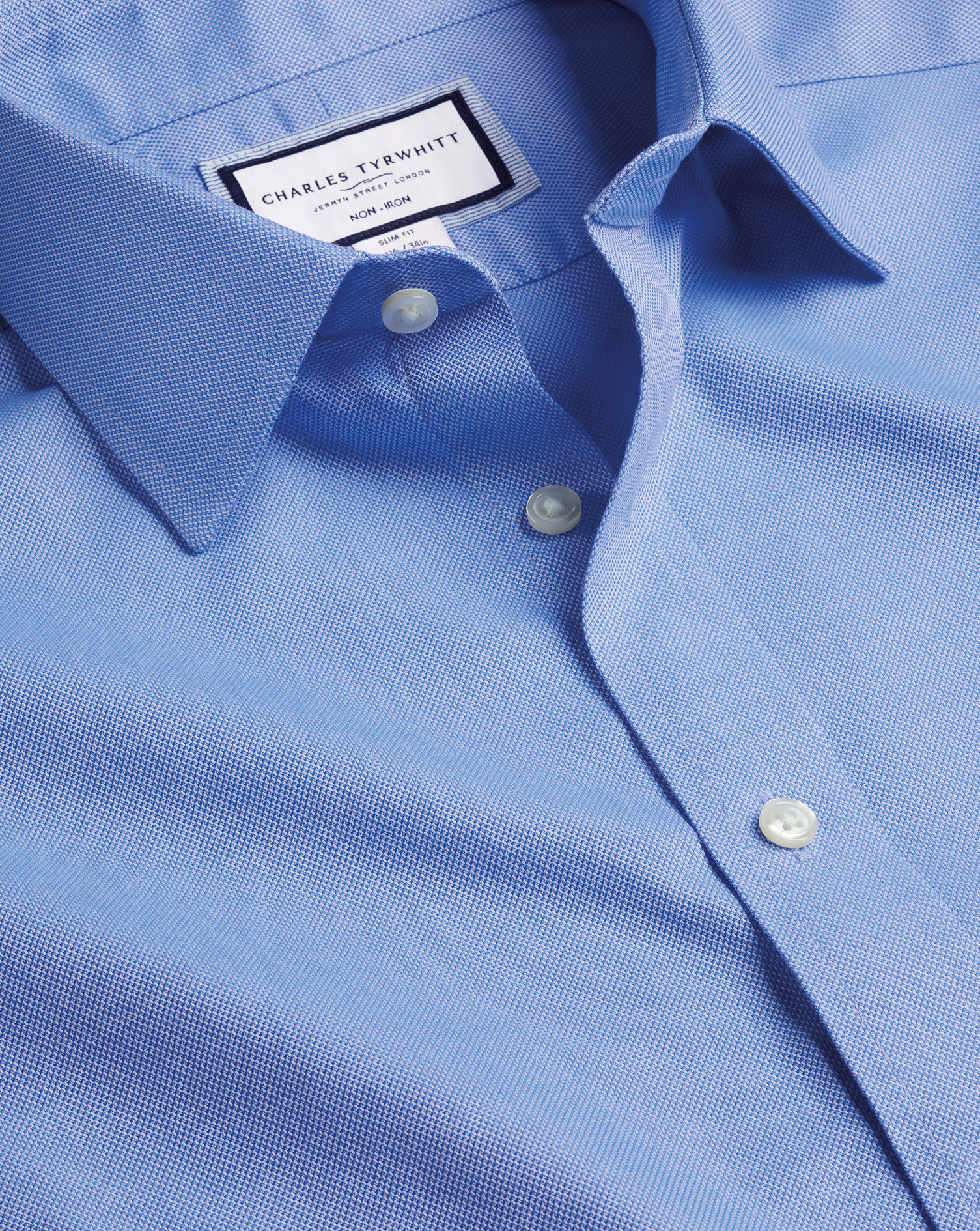 Charles Tyrwhitt Bügelfreies Royal-Oxfordhemd - Ozeanblau Knopfmanschette von Charles Tyrwhitt