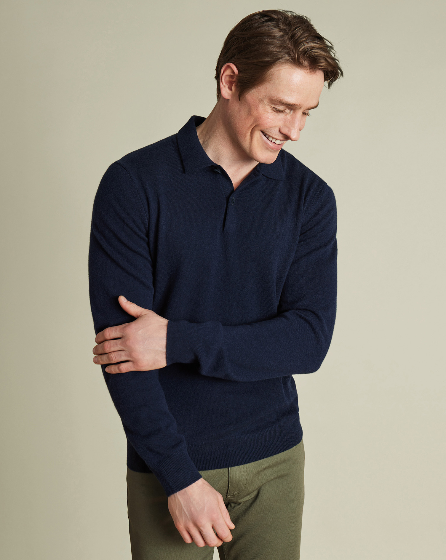 Charles Tyrwhitt Kaschmirpullover mit Polokragen - Marineblau Charles Tyrwhitt Kaschmirpullover mit Polokragen - Marineblau von Charles Tyrwhitt