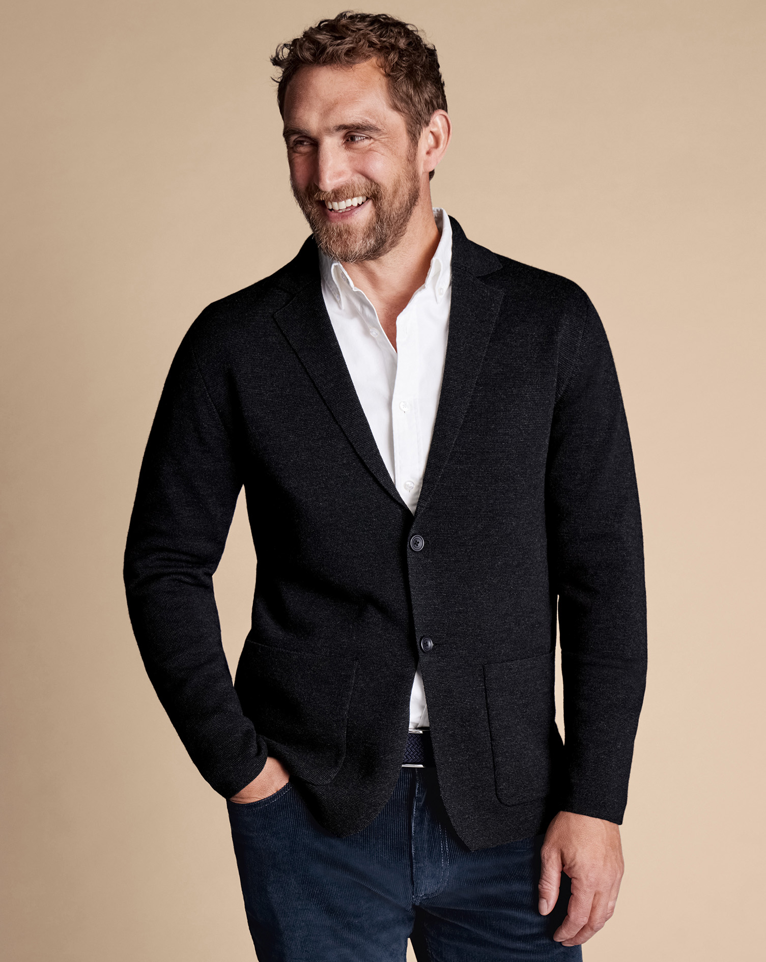 Charles Tyrwhitt Merino-Blazer - Anthrazit von Charles Tyrwhitt