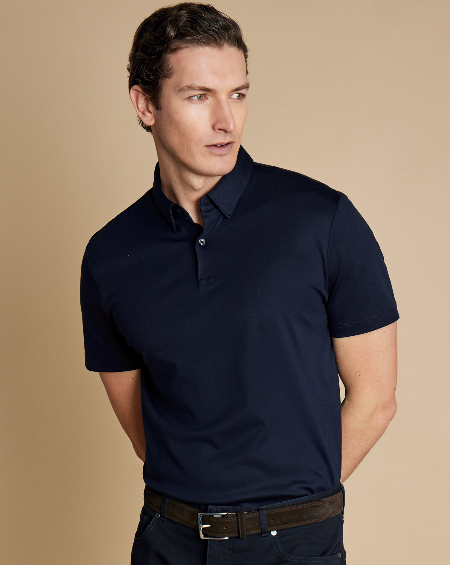 Charles Tyrwhitt Smartes Jersey-Polo - Marineblau von Charles Tyrwhitt