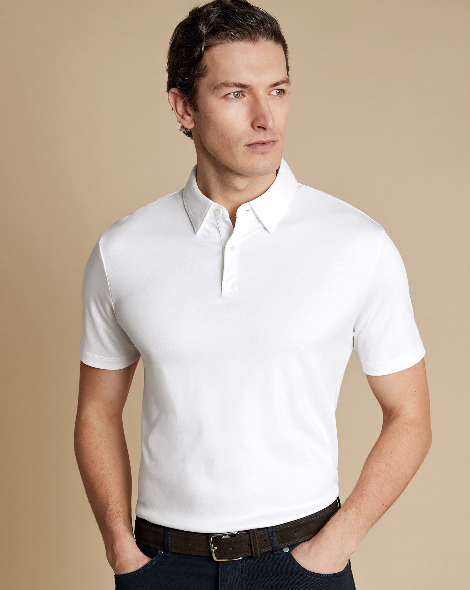 Charles Tyrwhitt Smartes Polo aus Jersey - Weiß von Charles Tyrwhitt