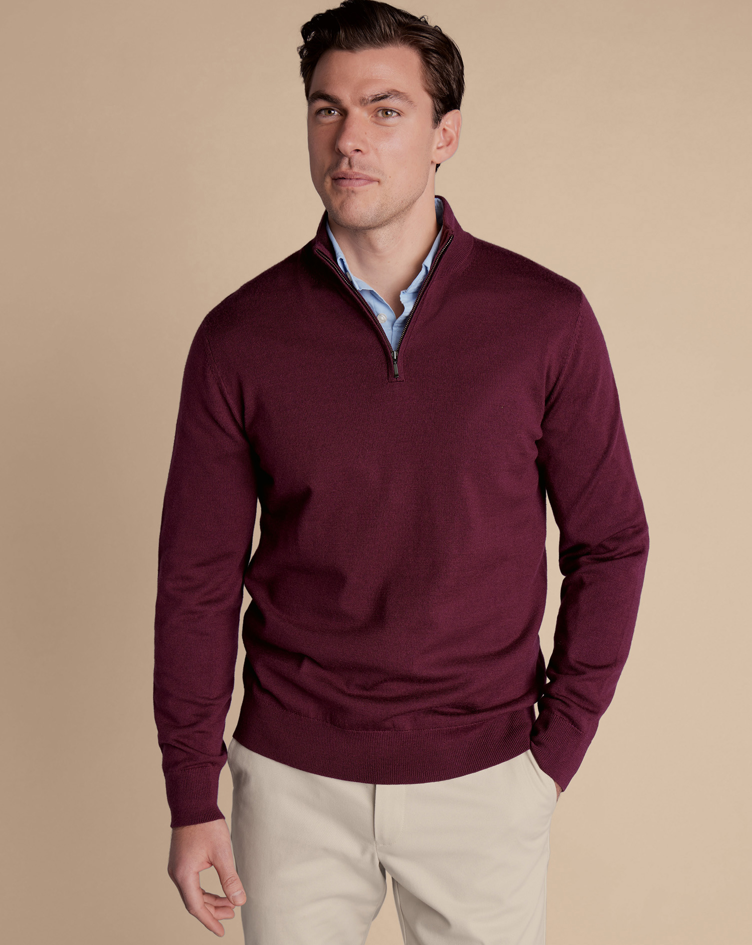 Charles Tyrwhitt Troyer aus Merino - Burgunderrot von Charles Tyrwhitt