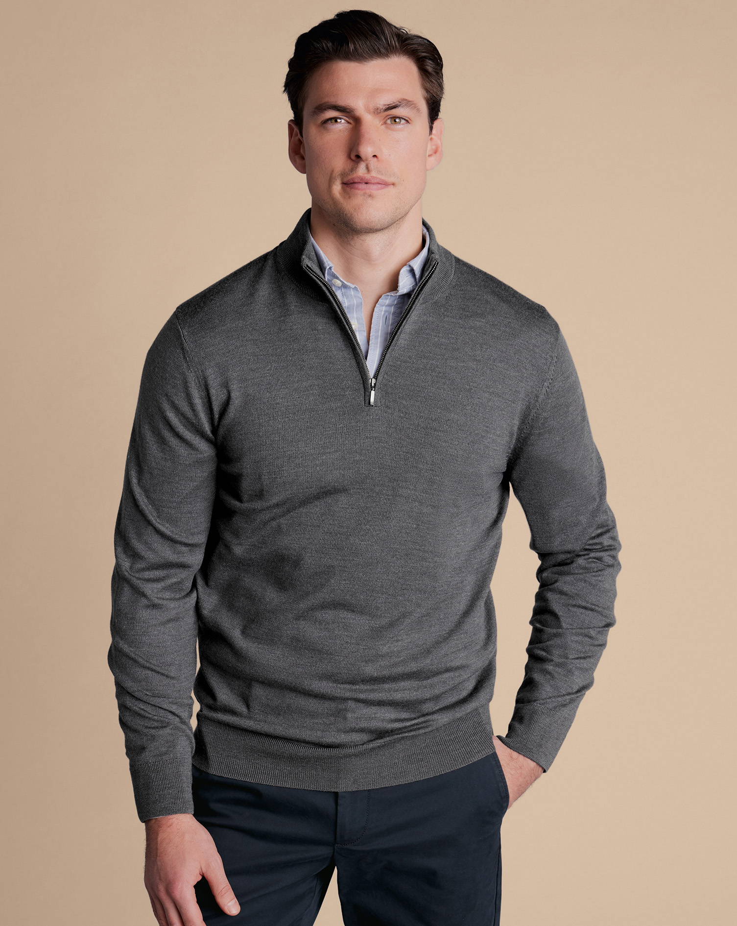 Charles Tyrwhitt Troyer aus Merino - Grau von Charles Tyrwhitt