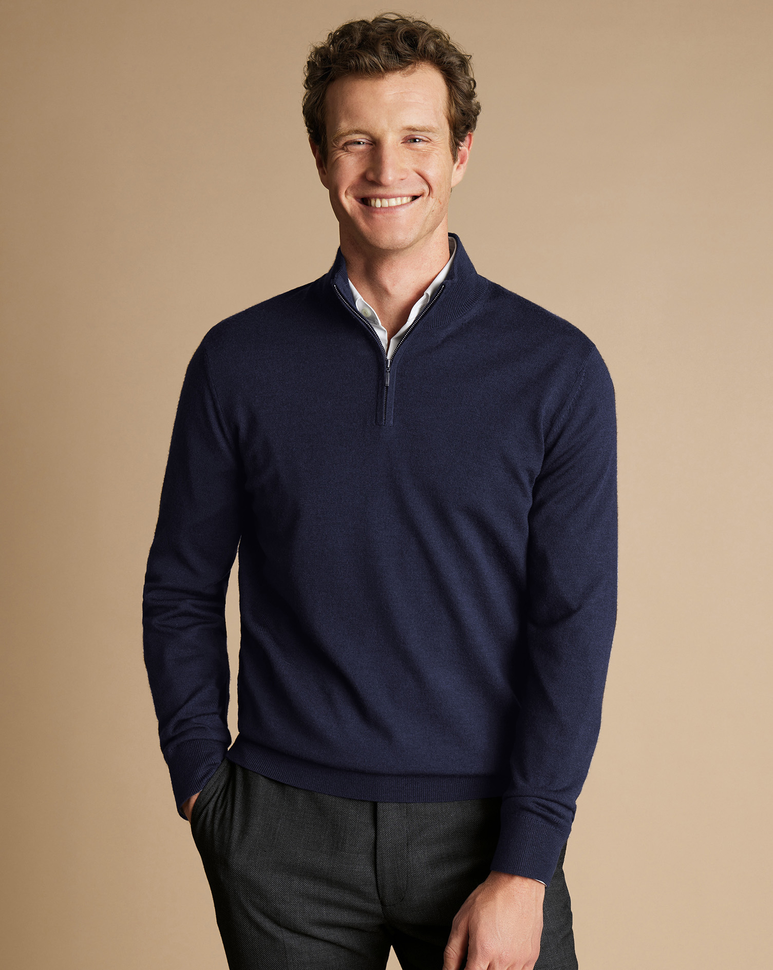 Charles Tyrwhitt Troyer aus Merino - Marineblau von Charles Tyrwhitt